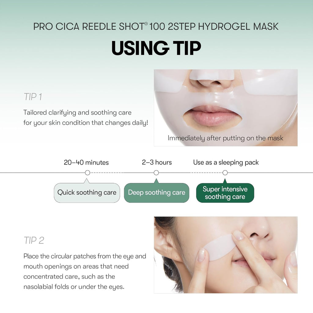 Pro Cica Reedle Shot 100 2-Step Hydrogel Mask - 1 Box of 4 Sheets