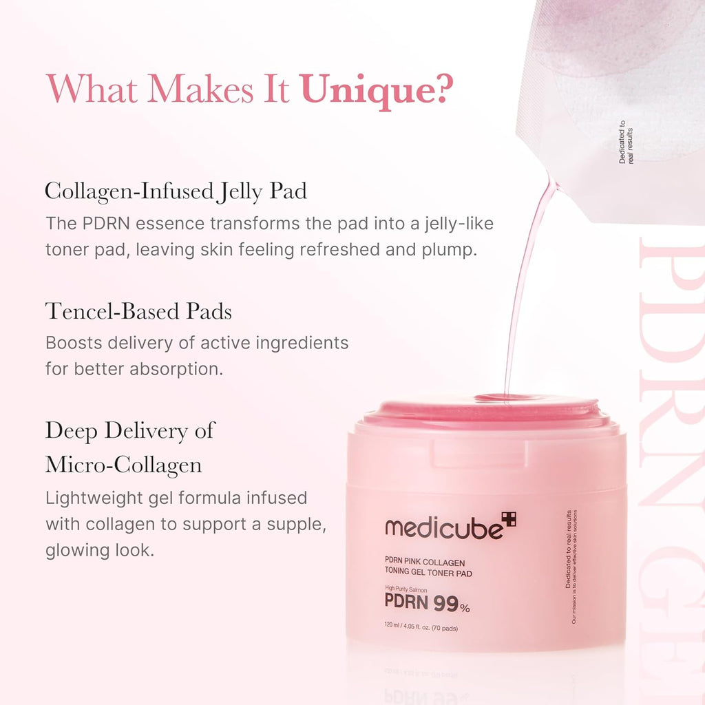 PDRN Pink Collagen Toning Gel Toner Pad