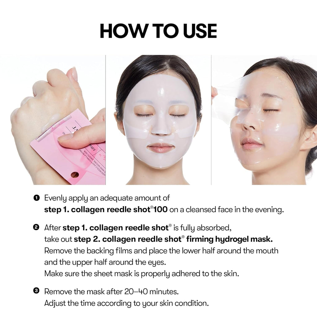 Collagen Reedle Shot 100 2-Step Hydrogel Mask - 1 Box of 4 Sheets