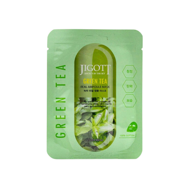 Jigott Green Tea Real Ampoule Mask 1 Sheet Masksheets