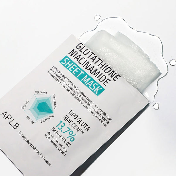 APLB Glutathione Niacinamide Sheet Mask, 10 PCS