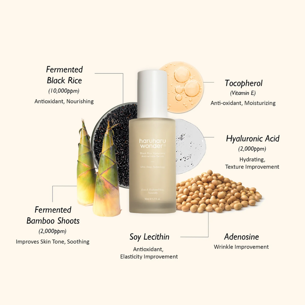 Black Rice Hyaluronic Anti-Wrinkle Serum, 50ml