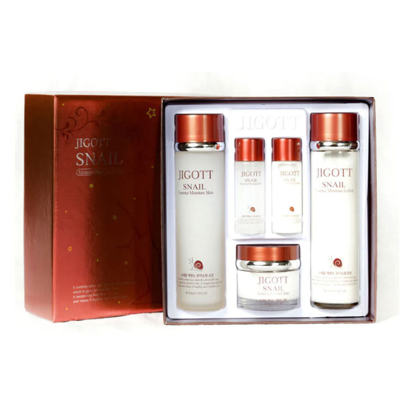 Jigott Snail Essence Moisture Skin Care 3 PCs Set | Masksheets
