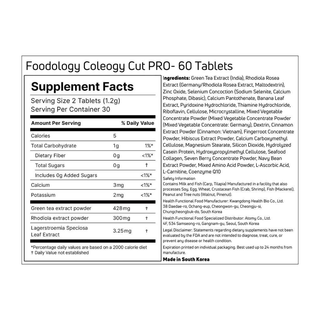 Coleology Cut PRO Diet, 60 Tablets