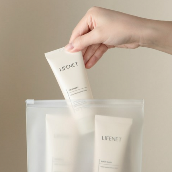 LIFENET Hair & Body Travel Kit 3pcs Fresh Mandarin & Basil