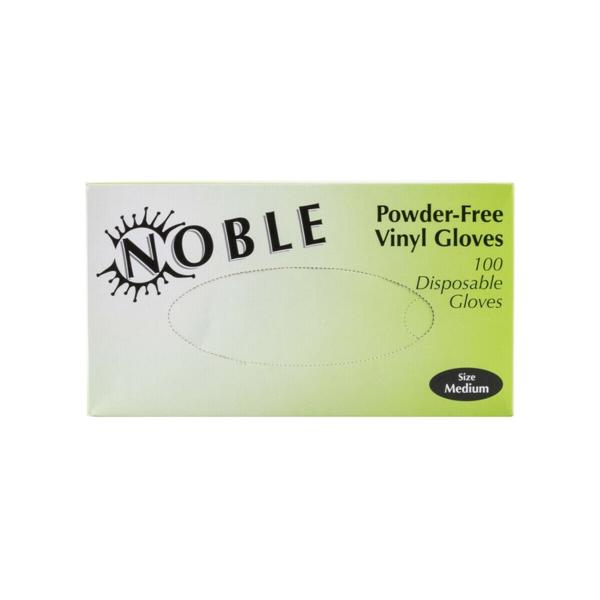 Noble Powder-Free Vinyl Gloves (Medium) 100 PCS Masksheets