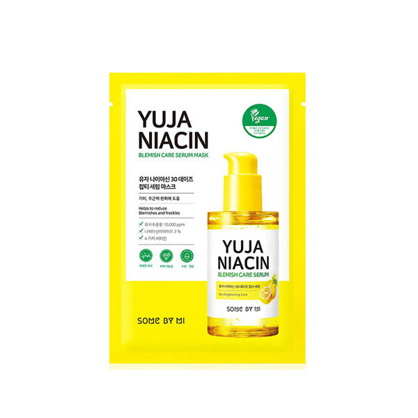Some By Mi Yuja Niacin 30 Days Blemish Care Serum Mask - 1 Box of 10 Sheets  | Masksheets