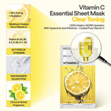 Vitamin C Essential Mask Clear Toning - 1 Box of 10 Sheets