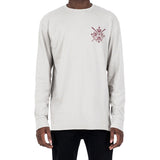 LONG SLEEVE T - ECRU/BURGUNDY