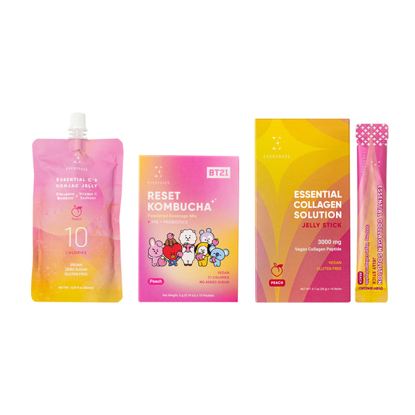 EVERYDAZE Peach Flavor Bundle (Konjac Jelly, Jelly Stick, Kombucha