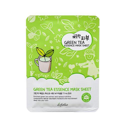Pure Skin Green Tea Essence Mask Sheet - 1 Box of 10 Sheets