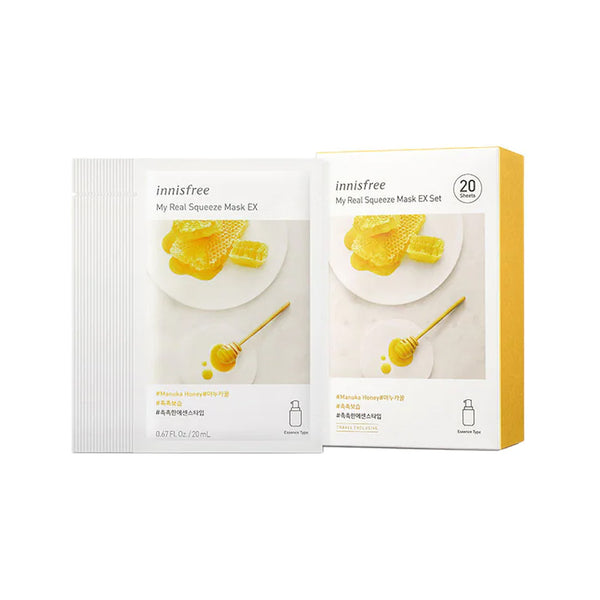 innisfree My Real Squeeze Mask Manuka Honey 20 Sheets Masksheets