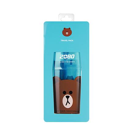 Line Friends Travel Pack (Toothpaste + Toothbrush) - Brown