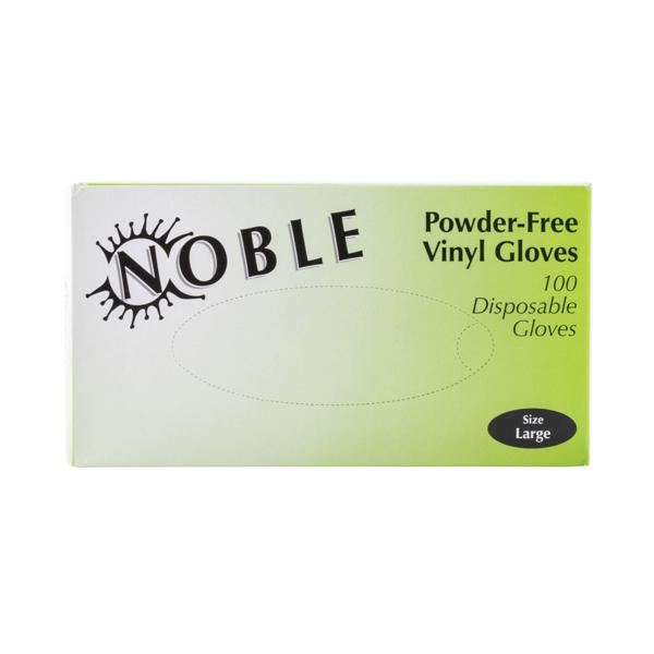 Noble Powder-Free Vinyl Gloves (Large) - 100 PCS