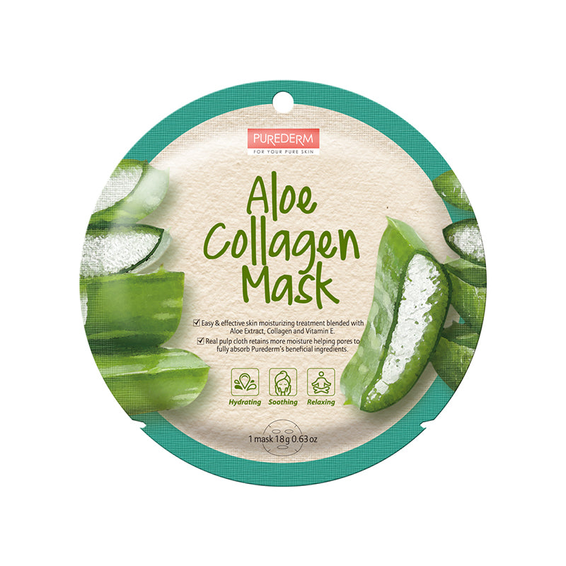 Aloe Collagen Mask - 1 Box of 12 Sheets