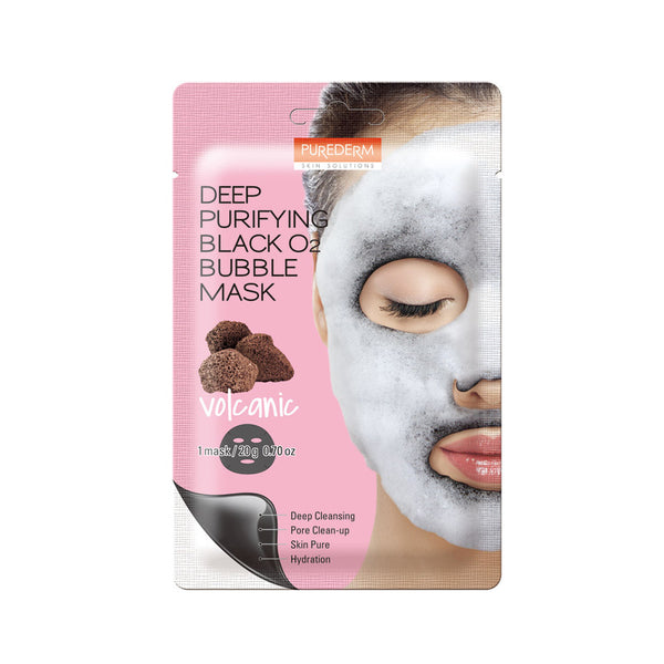 Purederm Deep Purifying Black O2 Bubble Mask Volcanic Masksheets